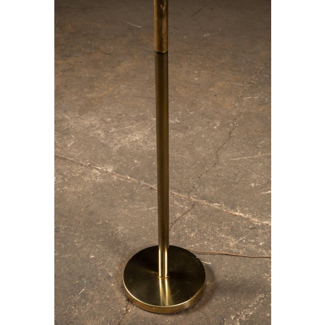 Metal Mid 20th Century Mid-Century Modern Torchiere Floor Lamp With Capiz Shell Shade For Sale - Image 7 of 8