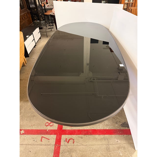 Black Coup d'Etat Bespoke Black Glass + Metal Dining Table For Sale - Image 8 of 12