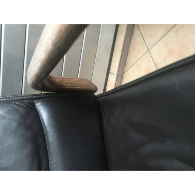 Vintage Black Leather Armchair, 1970s For Sale - Image 12 of 18