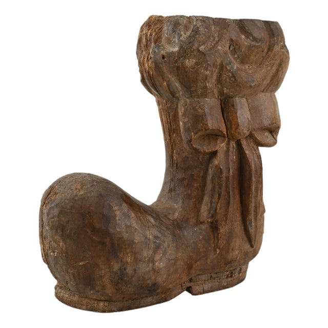 20th Century French Carved Wooden Boot Decoration For Sale