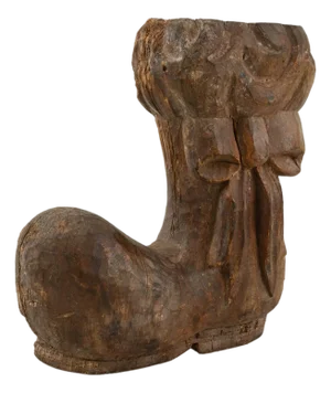 20th Century French Carved Wooden Boot Decoration