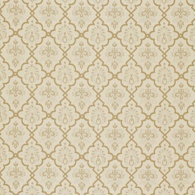 Contemporary Sample - Schumacher X Timothy Corrigan Hedgerow Trellis Indoor & Outdoor Fabric in Sand For Sale - Image 3 of 3