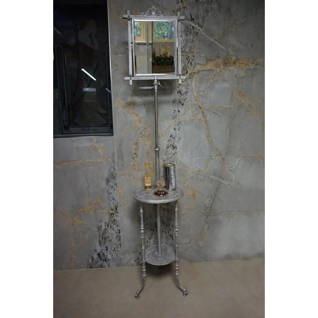 Antique French Cast Iron Adjustable Shaving Stand For Sale - Image 9 of 18
