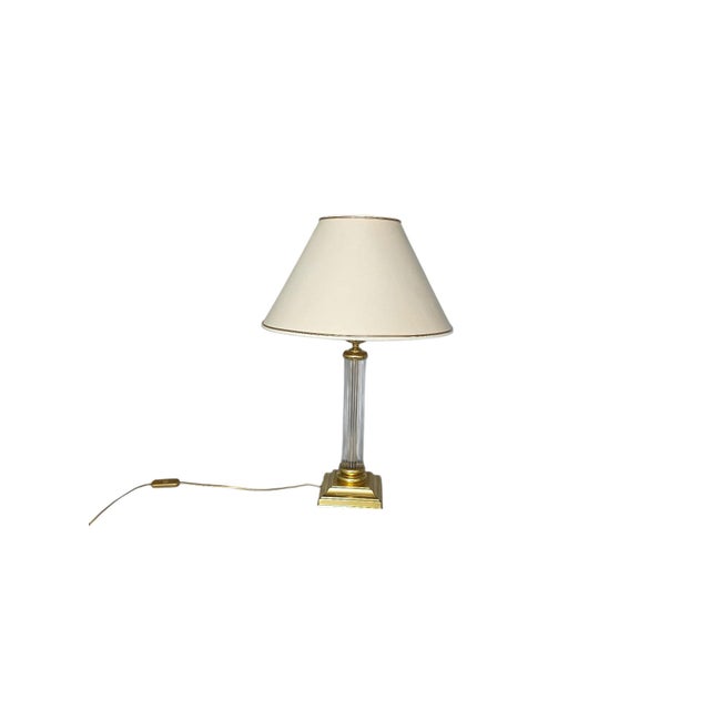 Table Lamp in Glass and Brass from Le Dauphin, France, 1970s For Sale - Image 12 of 13