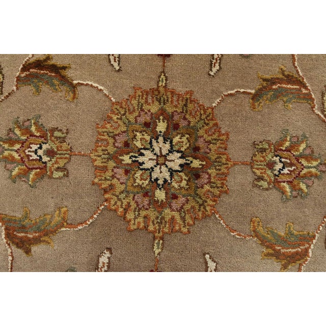 Textile Agra Rug 8’1” X 10’2” Beige Wool/Silk Traditional Hand-Knotted Oriental Carpet For Sale - Image 7 of 12