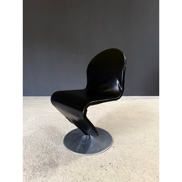 Black Mid-Century Modern System 123 Dining Chairs by Verner Panton for Fritz Hansen, 1960s, Set of 2 For Sale - Image 8 of 18