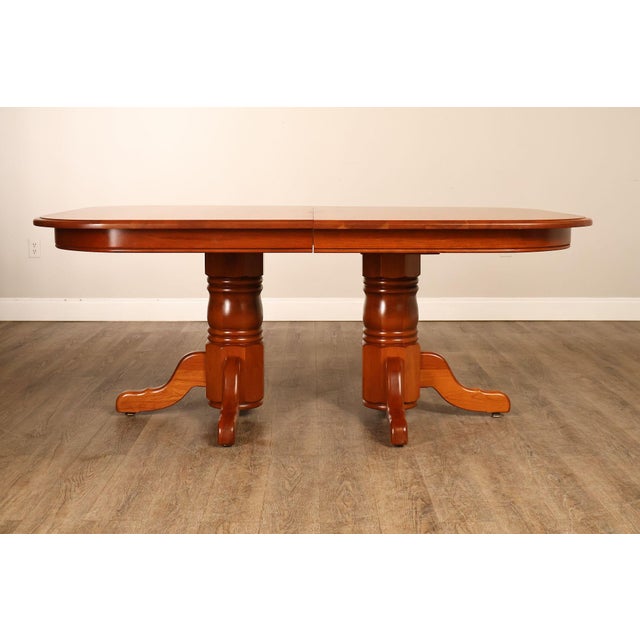 Amish Made Cherry Dining Table With Four Leaves For Sale - Image 18 of 18