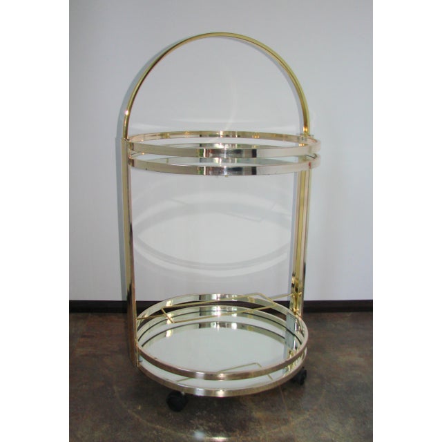 Gold Art Deco Mobile Drinks Trolley on Wheels, 1970s For Sale - Image 8 of 10