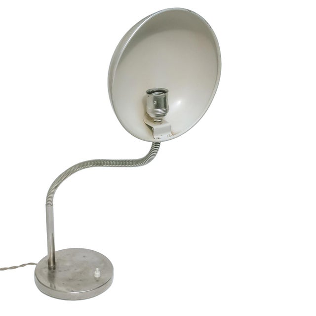 Beige German Industrial Gooseneck Table Lamp, 1950s For Sale - Image 8 of 11
