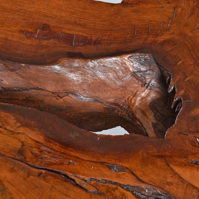 Nakashima Style Live Edge Redwood Burl Root Stump Slab Coffee Table For Sale - Image 11 of 18