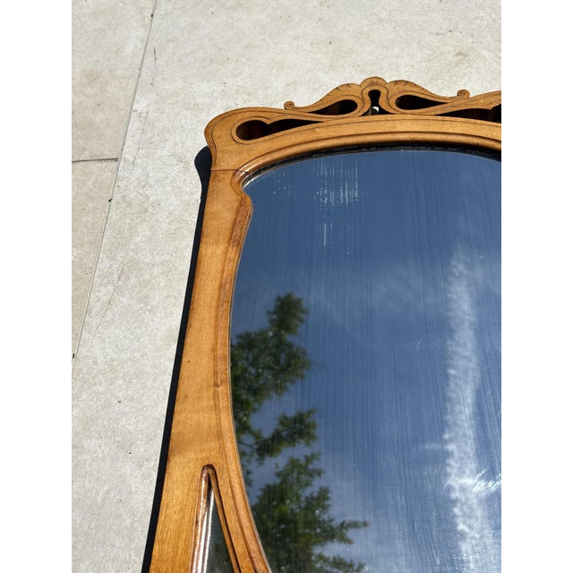 Vintage Beige Wooden Table Mirror, France, 1920s For Sale - Image 4 of 18