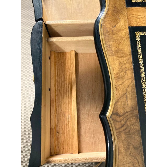 Drexel Heritage Black Lacquer Chinoiserie Louis XV Style Desk and Chair For Sale - Image 12 of 17