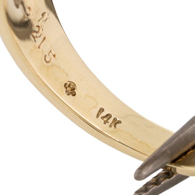 Blue Vintage Blue Sapphire Diamond 14k Gold Ring Size 5.25 For Sale - Image 8 of 8