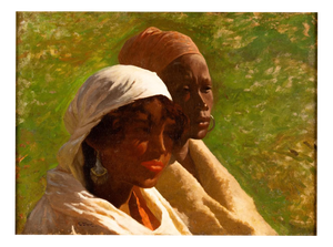 Cesare Biseo, Portrait of Two African Women, Oil Painting