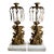 Pair of Antique Brass Victorian Girandole Candlesticks With Marble Base & Prisms For Sale