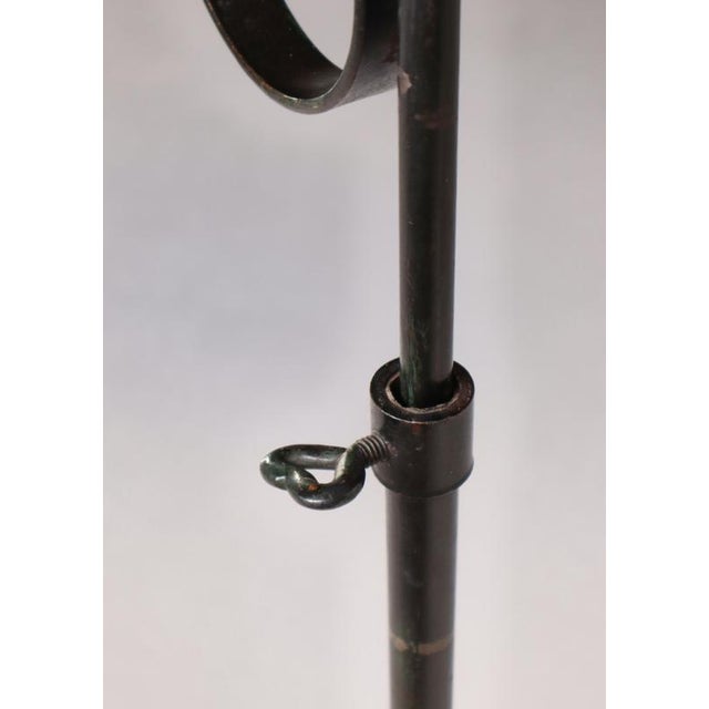 Art Deco Scandinavian Floor Lamp in Wrought Iron with Pleated Shade, 1930s For Sale - Image 12 of 17