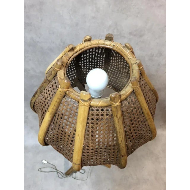 Rattan Tulip Floor Lamp, 1960s For Sale - Image 9 of 10