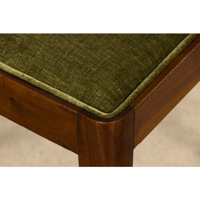 1930s French Art Deco Walnut Dining Chairs in Olive Green Velvet – Set of 10 For Sale - Image 17 of 18