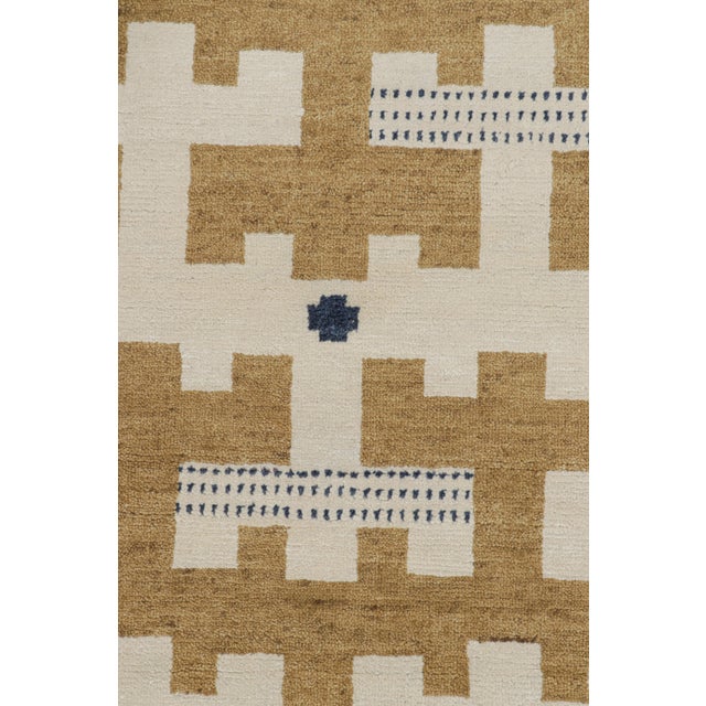 Textile Rug & Kilim’s Scandinavian Style Rug in Beige-Brown and White Geometric Patterns - 5x8 For Sale - Image 7 of 8