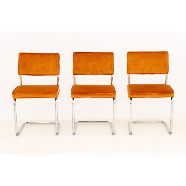 Burnt Orange Knoll Style Velvet Upholstered Chairs, 6 For Sale - Image 8 of 11
