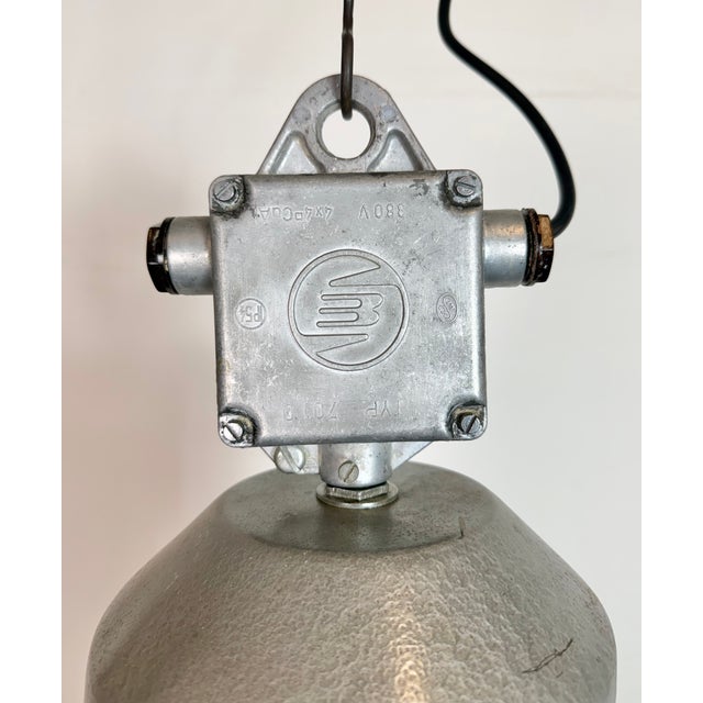 1960s Industrial Black Enamel Factory Lamp from Elektrosvit, 1960s For Sale - Image 5 of 18
