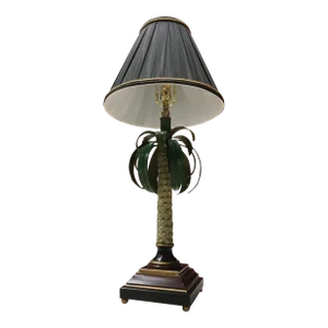 Chelsea House Polychromed Desert Palm Table Lamp & Shade Italy