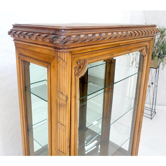 Italian Carved Wood Compact One Door Compact Vitrine Display Cabinet MINT For Sale - Image 14 of 15