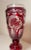 1920s High Quality Handmade Moser Cut to Clear Ruby Red Crystal Glass Etched Vase For Sale - Image 9 of 14