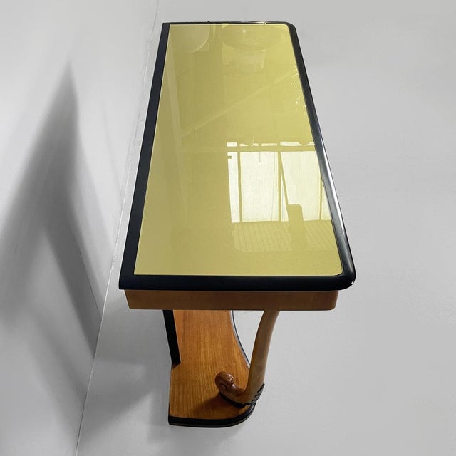 Italian Art Deco Console in Wood and Glass, 1930s For Sale - Image 6 of 16