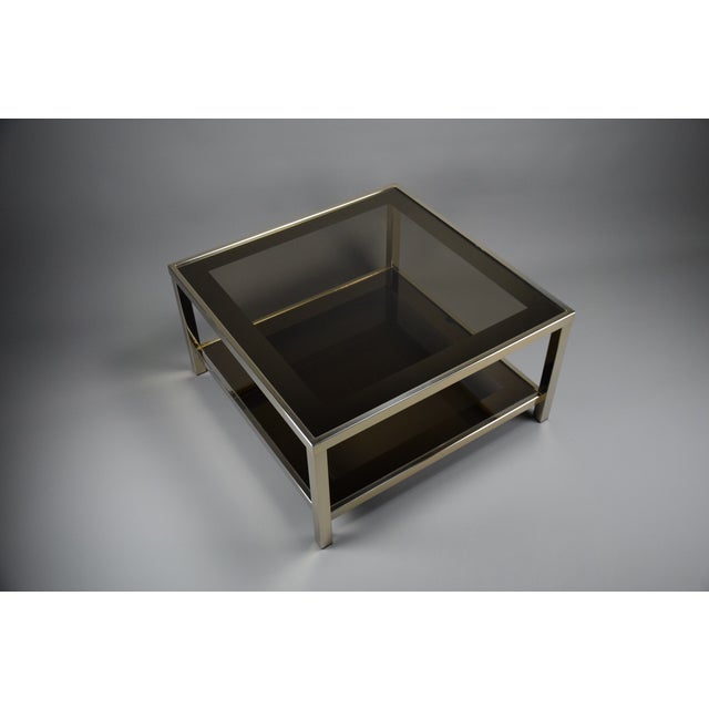 23-Karat Gold-Plated Coffee Table from Belgo Chrome, 1970s For Sale - Image 4 of 11