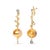 Contemporary 18K Yellow Gold 2/3 Cttw Round Bezel Diamond and 25mm Ball Shaped Yellow Citrine Gemstone Dangle Stud Earrings, A Pair For Sale - Image 3 of 6