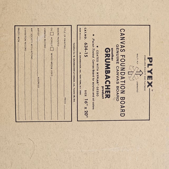 Vintage Red Flower Oil on Board Painting Wood Frame Signed "Harper" For Sale - Image 11 of 11