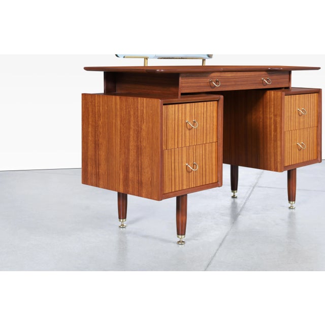 Mid-Century Modern 1950s Mid-Century African Mahogany Vanity or Desk by E. Gomme for G-Plan For Sale - Image 3 of 12