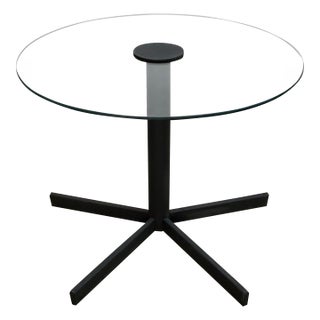 1980’s Postmodern Metal & Glass Side Table For Sale