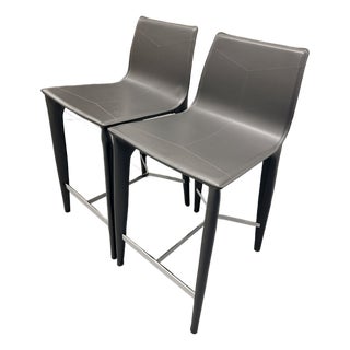 Pair of Holly Hunt Adriatic Counter Stools For Sale