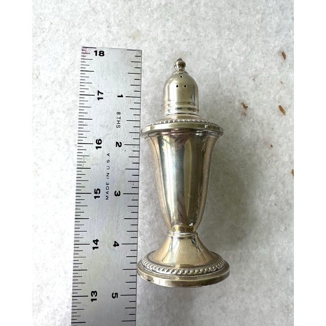 Early 20th Century Early 20th Century Sterling Silver Weighed Salt and Pepper Shakers For Sale - Image 5 of 5