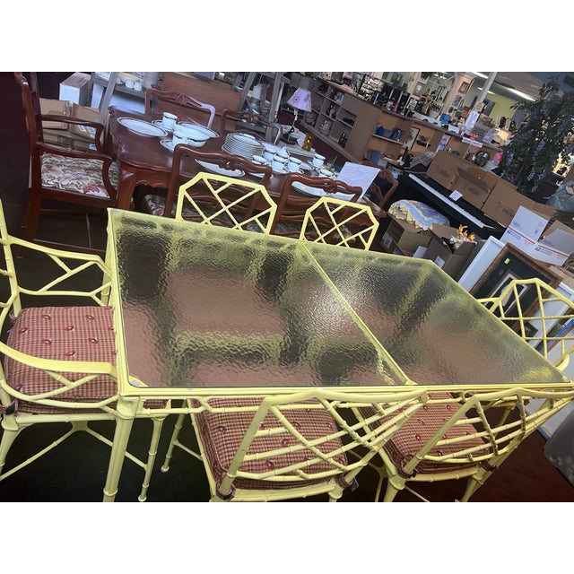1960s Brown Jordan Calcutta Patio Dining Table With 4 Side and 2 Arm Chairs For Sale - Image 9 of 12