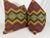 Transitional Mind the Gap "Pyramidenspitzer Fabric" in Green/Red/Yellow 22" Pillows-a Pair For Sale - Image 3 of 3