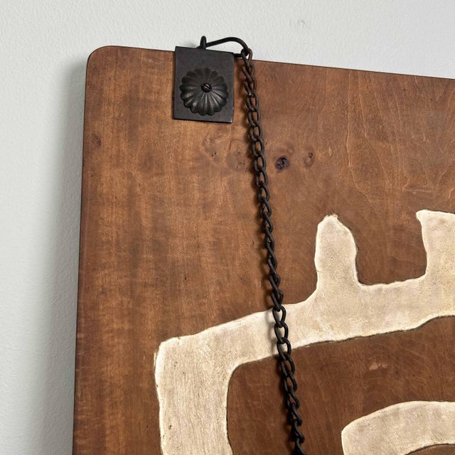 Japanese Wooden Calligraphy Wall Decor, 1920s For Sale - Image 6 of 17