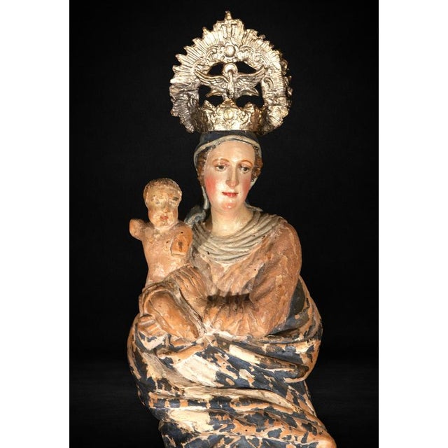 Renaissance Style Carved Wood Virgin and Child, 1500s For Sale - Image 3 of 7