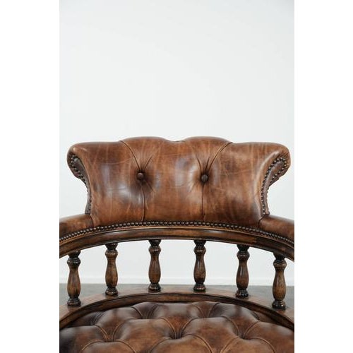 Chesterfield Chair in Cowhide For Sale - Image 11 of 15