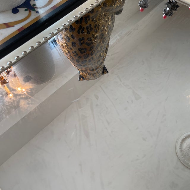 Metal 1980s Brushed Iron, Wood & Leather Drawers Console Table For Sale - Image 7 of 12