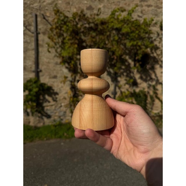 Contemporary Beech Candlestick by Romain Des Bois For Sale - Image 3 of 17