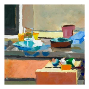 Abstract Kitchen Counter Painting by Marilyn Lanfear