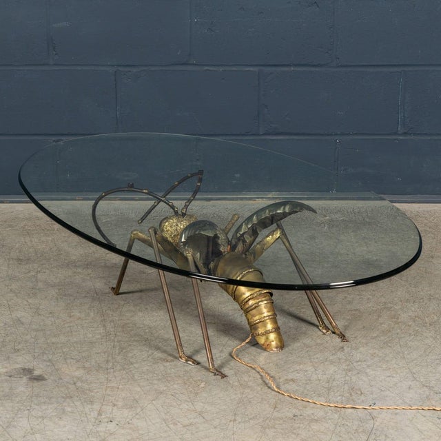 Gold Vintage French Illuminating Coffee Table by Henri Fernandez c.1970 For Sale - Image 8 of 18