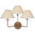 Kelley Medium Triple Sconce in Gilded Iron with Linen Shades Designer: Niermann Weeks Height: 14.25" Extension: 12.75"...