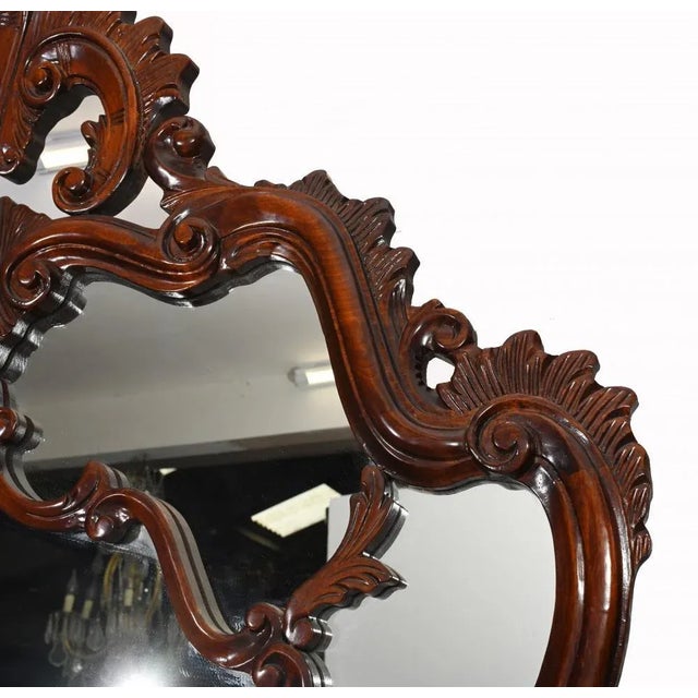 Italian Carved Console Table Mirror, 1920s, Set of 2 For Sale - Image 3 of 8
