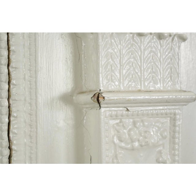 Antique Victorian White Wooden Fireplace Mantel For Sale - Image 10 of 12