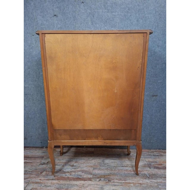 Wood Vintage Louis XV Cherrywood Display Cabinet For Sale - Image 7 of 9