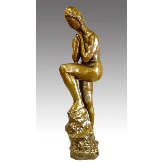 Metal 20th Century Bronze Nude Woman Sculpture For Sale - Image 7 of 8